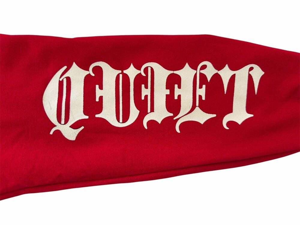 Red Gothic Lettering Extreme Crop Pullover Size S - Picture 4 of 9
